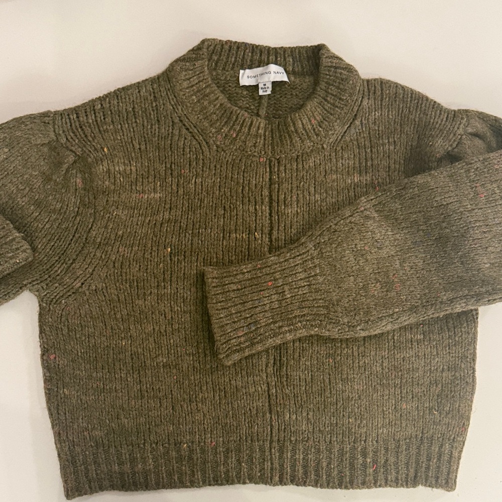 Something Navy olive green sweater